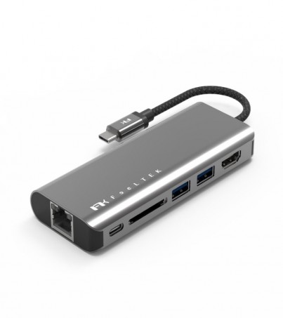 FEELTEK PORTABLE 6 IN 1 USB-C HUB *อุปกรณ์แปลงสัญญาณต่อพ่วงยูเอสบี  (By SuperTStore)
