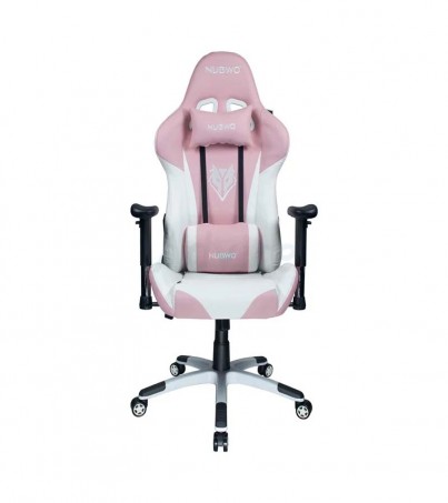 CHAIR NUBWO NBCH-007 (CASTOR) (WHITE/LIGHT PINK)(By SuperTStore)