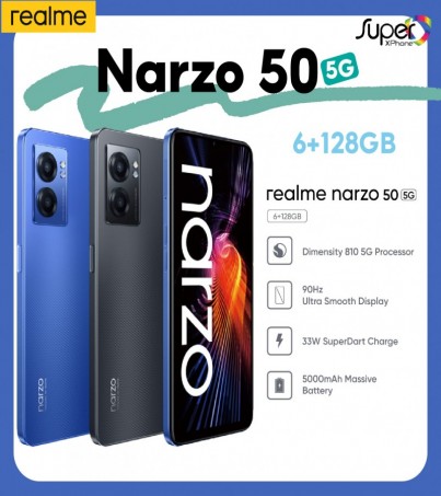 realme narzo 50 5G(6+128GB)หน้าจอLCD ขนาด 6.6 นิ้ว(By SuperTStore)