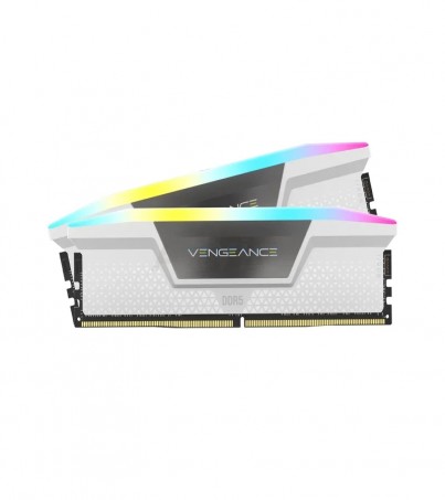 CORSAIR RAM DDR5(5600) 32GB (16GBX2)  VENGEANCE RGB WHITE (CMH32GX5M2B5600C36W)(By SuperTStore)