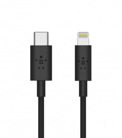 BELKIN BOOST UP CHARGE USB-C Cable with Lightning Connector (F8J239bt04-BLK) -Black