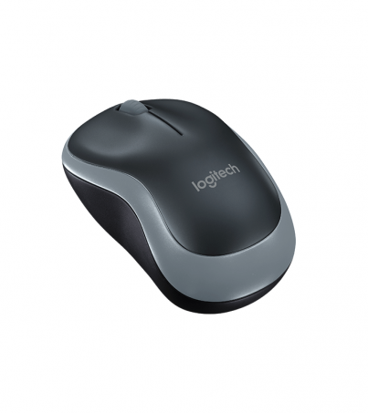 LOGITECH (M-185BK) Mouse Wireless Optical (Black/Silver)
