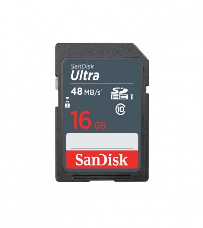 SD Card 16GB SANDISK ULTRA SDHC CLASS 10 (48MB/s.) By SuperTStore	