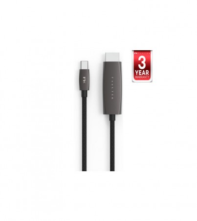 FEELTEK FLEXIBLE USB-C TO HDMI CABLE 180CM [BRAIDED+METALLIC]-BLACK(By SuperTStore) 