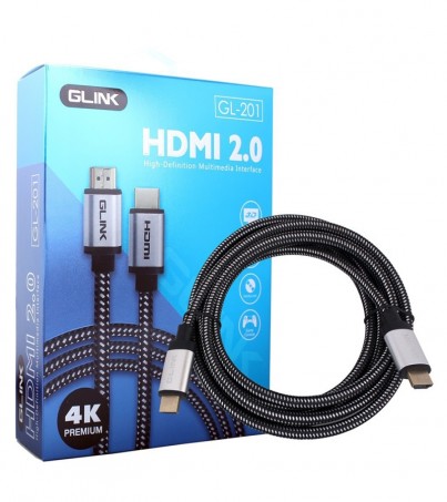 GLINK Cable HDMI 4K (V.2.0) M/M (5M) สายถัก GL201 