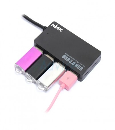 4 Port USB HUB v3.0 MAGIC TECH MT-01 Type-C (Black)