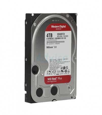 4 TB HDD WD RED PLUS NAS (5400RPM, 128MB, SATA-3, WD40EFZX) 