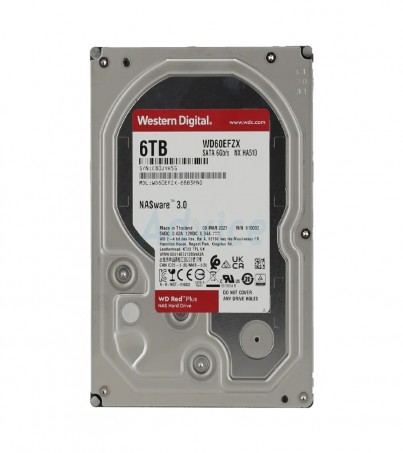 6 TB HDD WD RED PLUS NAS (5400RPM, 128MB, SATA-3, WD60EFZX)  
