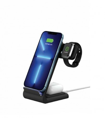 Mazer/M-Wi.DESK390-BK/Infinite.Boost 25W 3-in-1 Wi.DESK SWING Wireless Charging Stand w Apple Watch Charger 