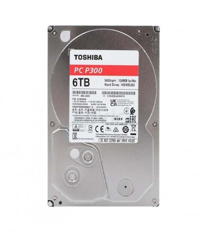 6 TB HDD TOSHIBA P300 (5400RPM, 128MB, SATA-3, HDWD260UZSVA)(By SuperTStore)