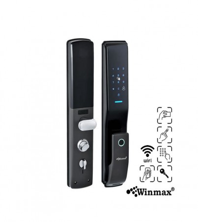Winmax D704B ประตูดิจิตอลสแกนลายนิ้วมือ ควบคุมผ่านสมาร์ทโฟน 5in1