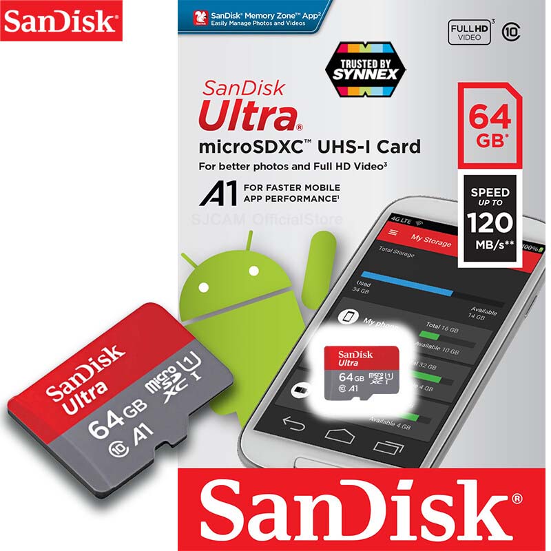 64gb micro sd card sandisk ultra sdsquab 064g gn6mn 140mb s by