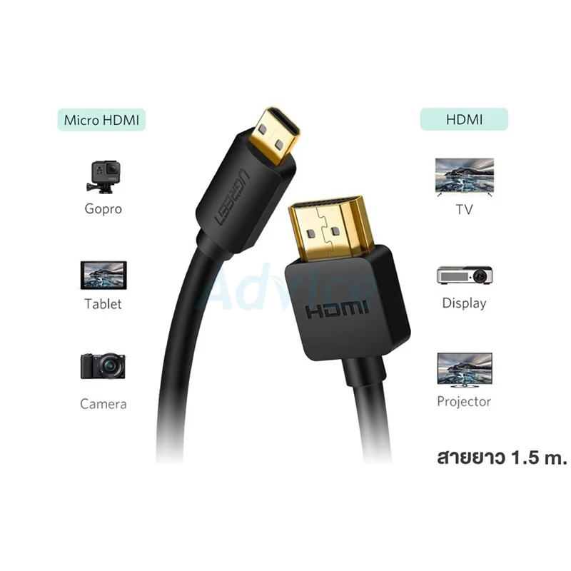 Cable HDMI 4K (V.2.0) TO Micro HDMI (1.5M) UGREEN 30102 SuperTstore