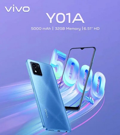 Vivo Y01A (Ram 2GB /ROM 32GB) สมาร์ทโฟน หน้าจอ 6.51 นิ้ว Helio P35 Octa Core (By SuperTStore)