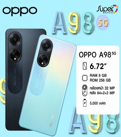 OPPO A98 รุ่น 5G(8+256)ทนทาน ลื่นไหล ดีไซน์ใหม่ (By SuperTStore)