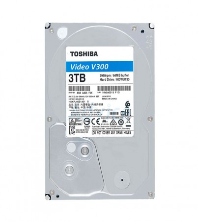 TOSHIBA 3 TB HDD CCTV V300 (5940RPM, 64MB, SATA-3, HDWU130UZSVA)