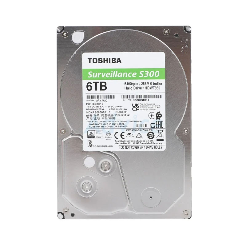 TOSHIBA 6 TB HDD CCTV S300 (5400RPM, 256MB, SATA-3, HDWT860UZSVA ...