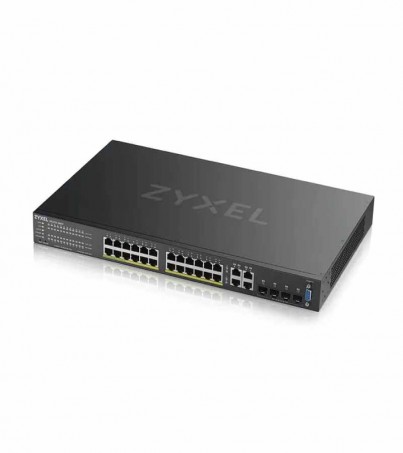 Zyxel 24-port GbE L2 PoE+ Switch with 4 combo (SFP/RJ-45) GbE Uplink 375 Watt [GS2220-28HP]