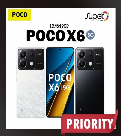 POCO X6 รุ่น 5G (12+512GB)รีเฟรชสูงสุด 120Hz แบตเตอรี่ 5100 mAh(By SuperTStore)