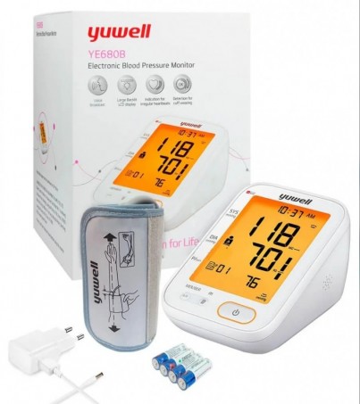 Yuwell รุ่น YE680B เครื่องวัดความดันโลหิต เสียงพูดภาษาไทย วัดการเต้นหัวใจผิดจังหวะ