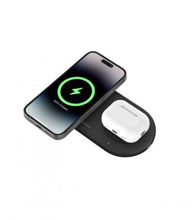 BELKIN (แท่นชาร์จไร้สาย) WIZ021qc Qi2 3in1 Universal Wireless Charging Pad