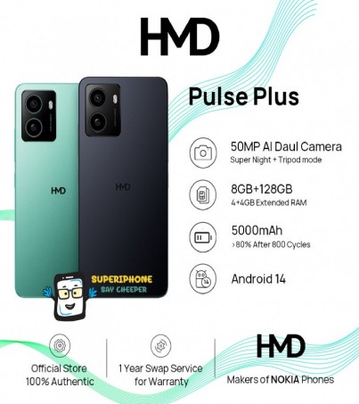 HMD Pulse Plus(4/128GB) จอ LCD ขุมพลัง Unisoc T606(By SuperTStore)