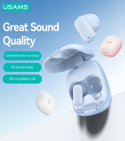 หูฟังบลูทูธ USAMS-HALF IN-EAR DESIGN TWS​  Earbuds ID​ ​Serie(By SuperTStore)