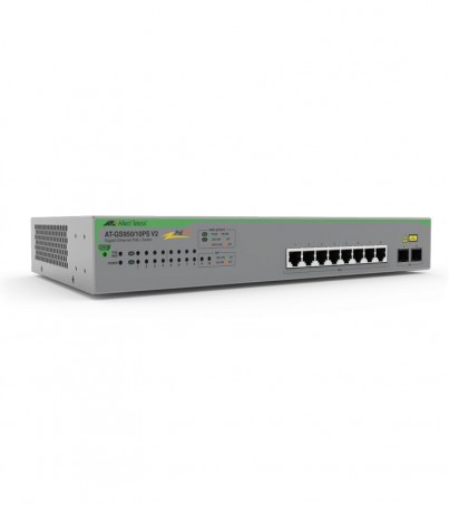 Allied Telesis [AT-GS950/10PS V2-10] Gigabit webSmart switch, 8x 10/100/1000-T PoE+,