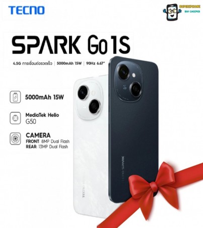 TECNO Spark Go1S (3+64)| 5000mAh พร้อมชาร์จเร็ว 15W | จอ 6.67
