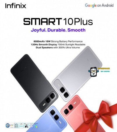 Infinix Smart 10 Plus(4/128GB) จอ 6.67 นิ้ว l 120Hz l แบต 6,000mAh(By SuperTStore)