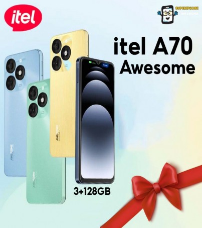 itel A70 (3+128GB)จอ6.6นิ้ว แบตเตอรี่ 5,000 mAh (By SuperTStore)