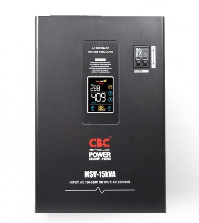 เครื่องปรับแรงดัน CBC  รุ่น MSV-15KVA (สีดำ) แรงดัน 100-260 โวลท์ หน้าจอ LED ปรับแรงดัน ไฟฟ้าอัตโนมัติ