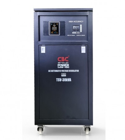 เครื่องปรับแรงดัน CBC รุ่น MSV-15KVA (สีดำ) แรงดัน 100-260 โวลท์ หน้าจอ LED ปรับแรงดัน ไฟฟ้าอัตโนมัติ (TSV-30KVA 1 เฟส)