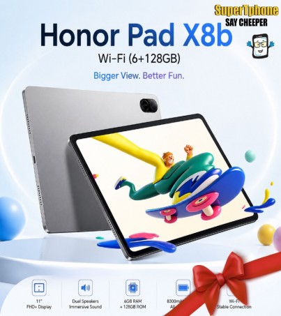 Honor Pad X8b Wi-Fi(6+128GB)จอใหญ่ 11 นิ้ว l Snapdragon 680 l แบต 10,100 mAh(By SuperTStore)