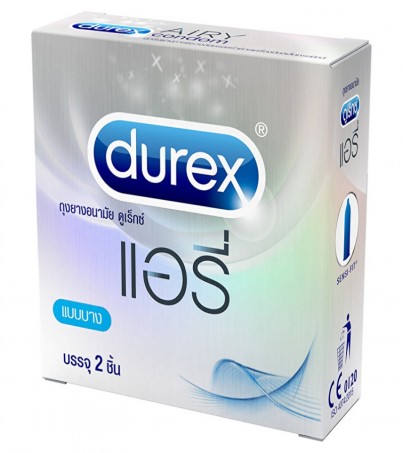 Durex Airy Condom 3's 2Psc  ดูเร็กซ์ ถุงยางอนามัย แอรี่ 2 ชิ้น 