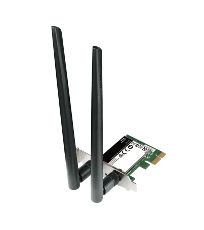 D-Link DWA-582 Wireless AC1200 Dual Band PCIe Desktop Adapter - Black 