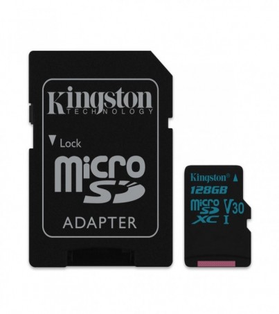 Kingston 128GB Canvas Go! UHS-I microSDXC Memory Card with SD Adapter 