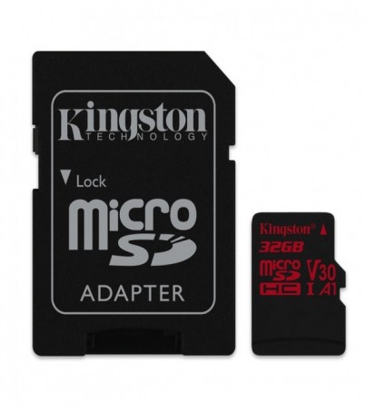 Kingston 32GB Canvas React UHS-I microSDHC Memory Card with SD Adapter 