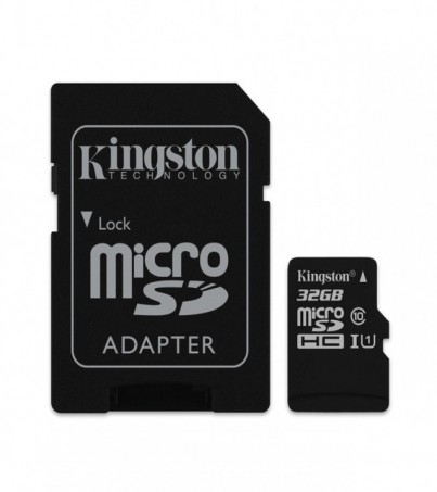 Kingston 32GB Canvas Select UHS-I microSDHC Memory Card with SD Adapter 