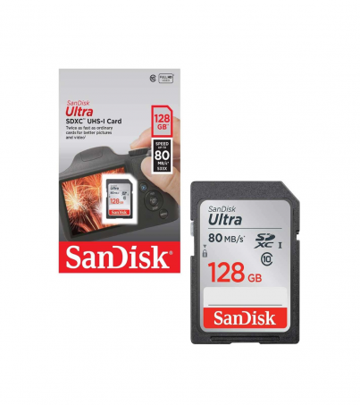 Sandisk Ultra SD Card 128GB (Class 10 80MB/s.) 