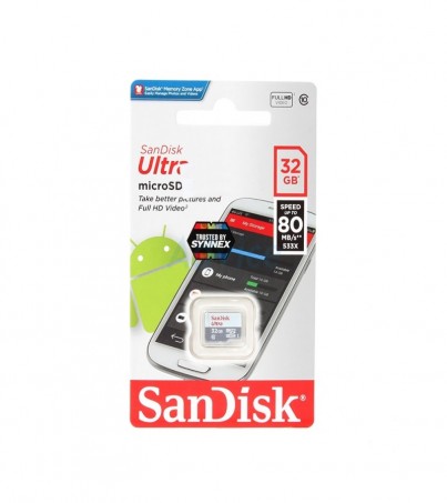 Micro SD 32GB Class10 SanDisk ULTRA (80 MB/s.)(SDSQUNS-032G-GN3MN) 