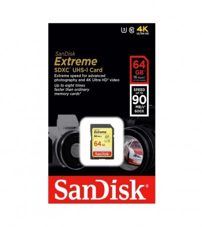 SD Card 64GB SanDisk Extreme (Class 10 90MB/s.) (SDSDXV6_064G_GNCIN)