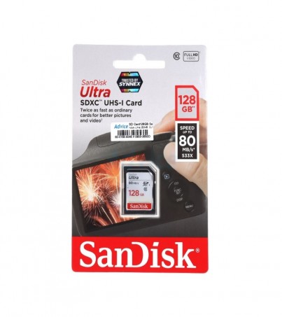 SD Card 128GB Sandisk Ultra (Class 10 80MB/s.)