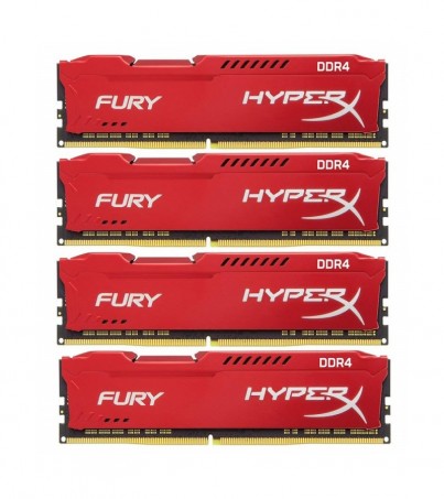 Kingston HyperX Fury 32GB DDR4 2666MHz CL16 DIMM Red (4x8GB) (HX426C16FR2K4/32) 