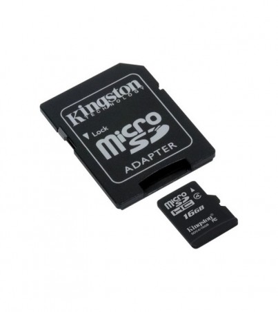 Kingston 16GB microSDHC Memory Card Class 4 With SD Adapter (SDC4/16GB) 