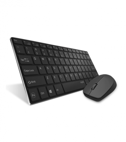 Rapoo 9000M Multi-mode Wireless Keyboard and Mouse (KB-9000M) - Black 