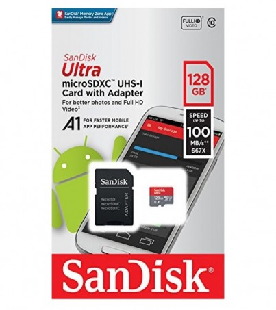 SanDisk Ultra 128GB microSDXC UHS-I card C10 100MB/S (SDSQUAR_128G_GN6MA)