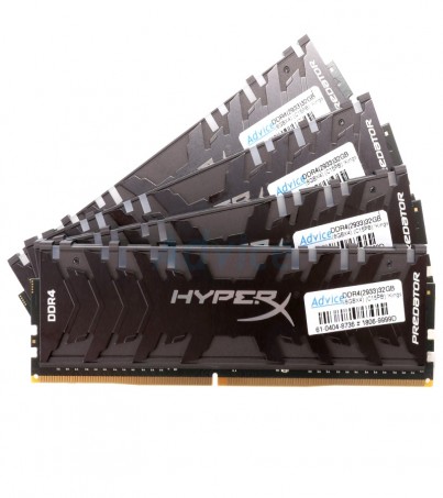 RAM DDR4(2933) 32GB (8GBX4) Kingston Hyper-X PREDATOR RGB (C15PB) 