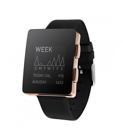 Wellograph Pink Gold Edition - Black Leather Strap