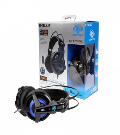E-BLUE Auroza Gaming Headset 7.1 EHS950BKAA-IU, Black, Blue LED 